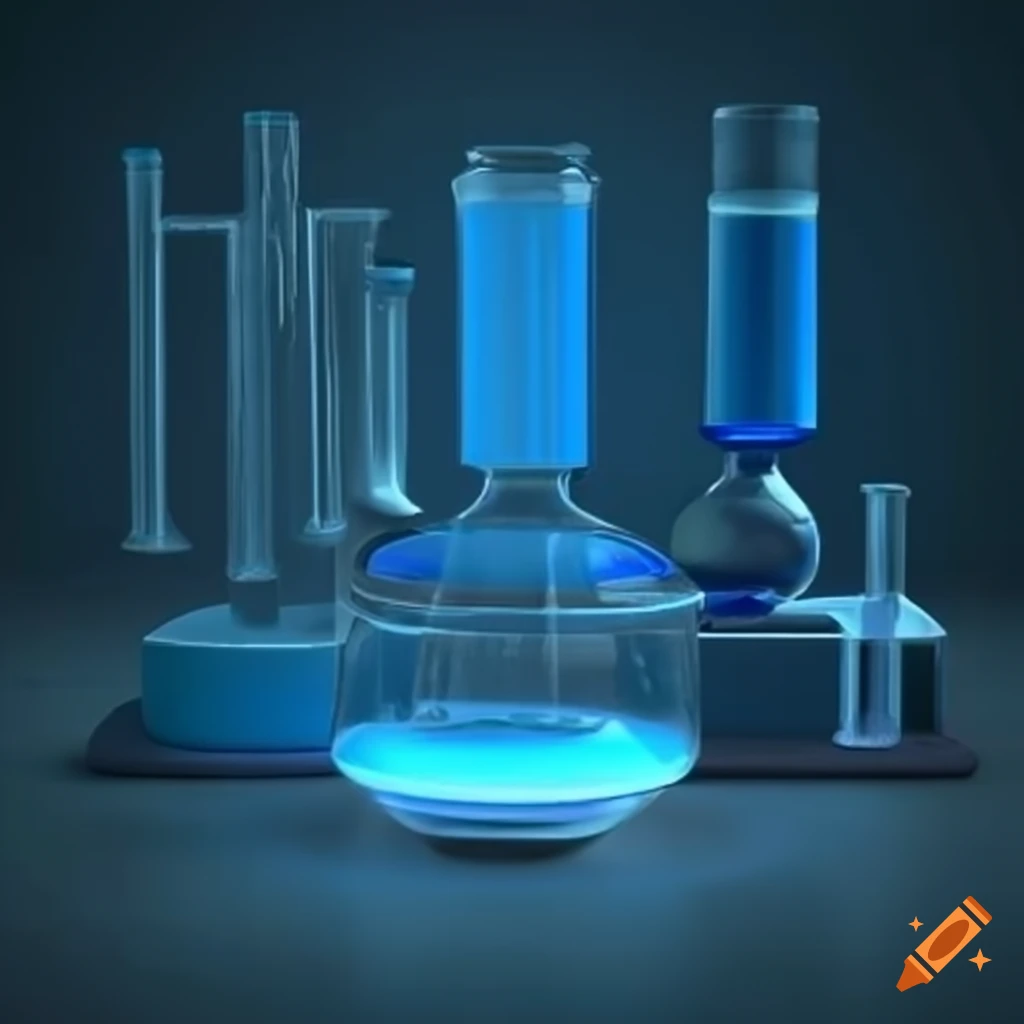 3D rendered blue laboratory
