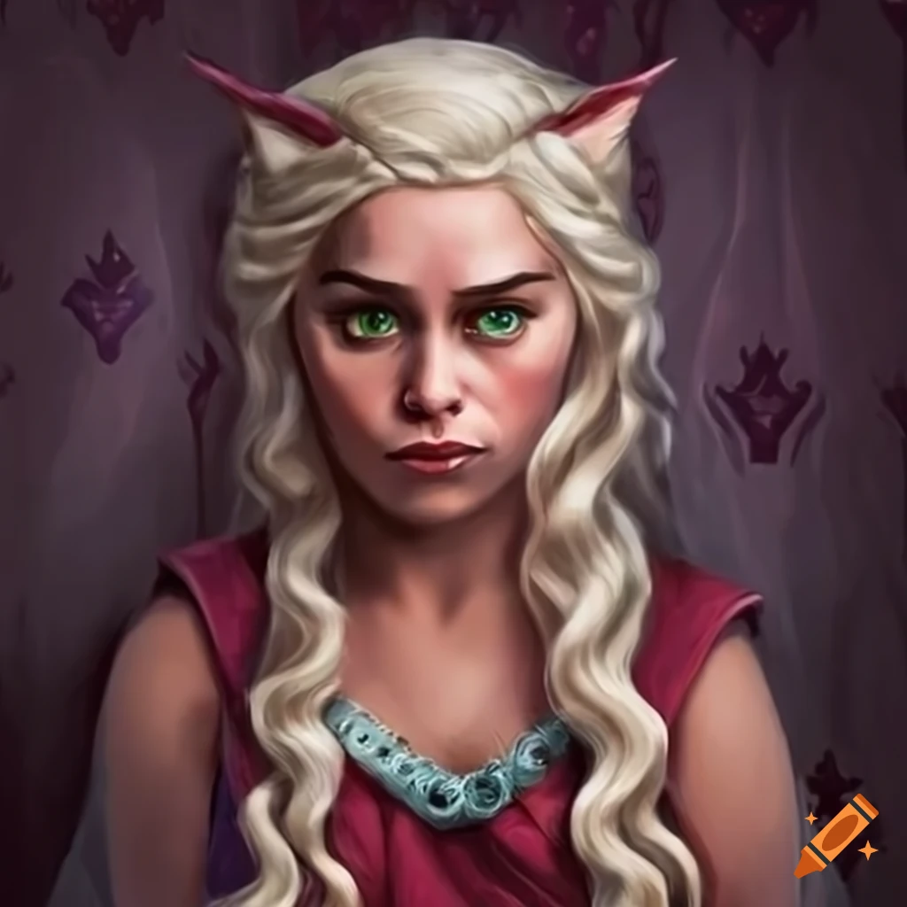 Artistic portrayal of daenerys as the cheshire cat on Craiyon
