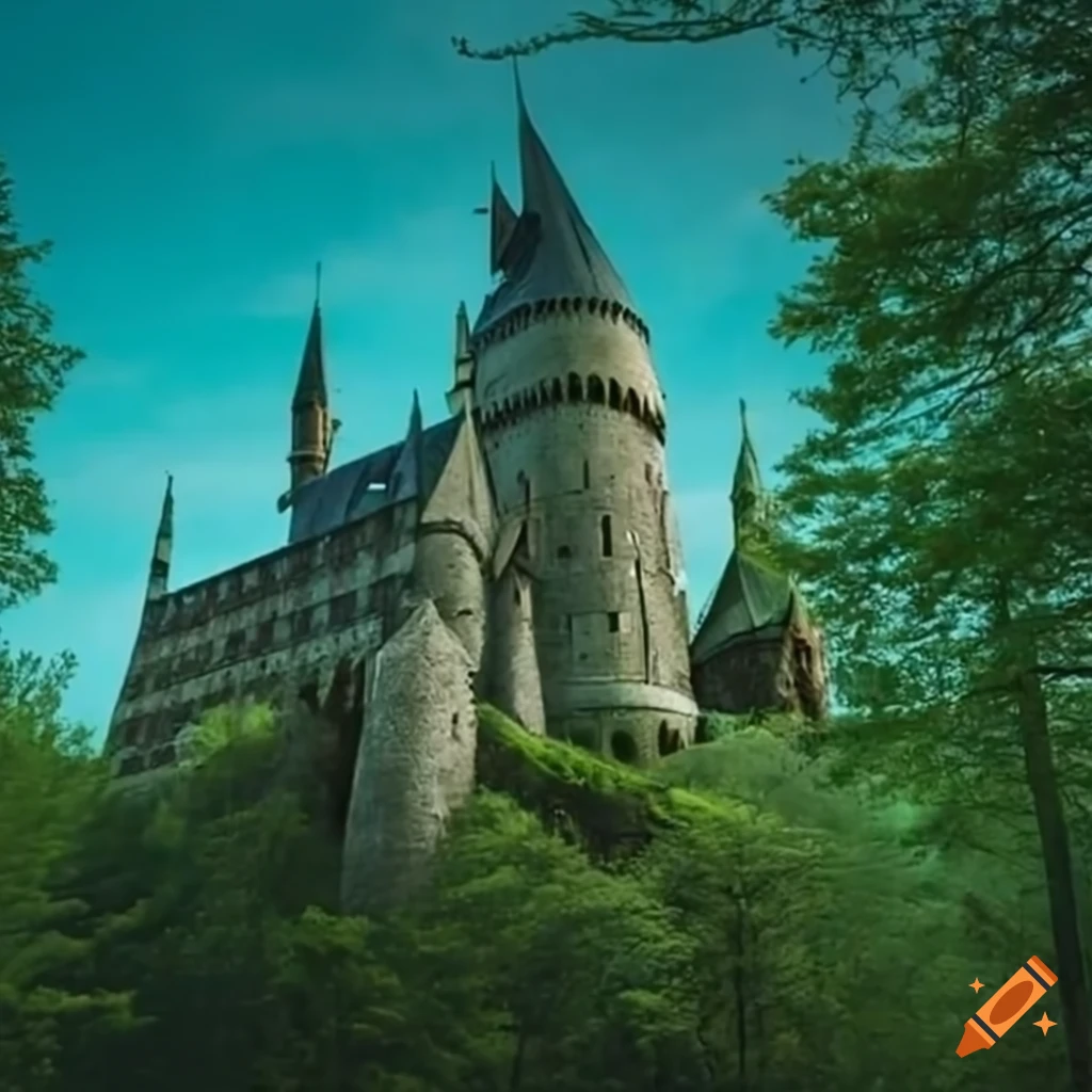 mystical-hogwarts-castle-in-a-green-forest-on-craiyon