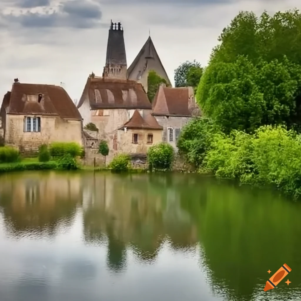 Picture of the village courtisols in france during medieval times on