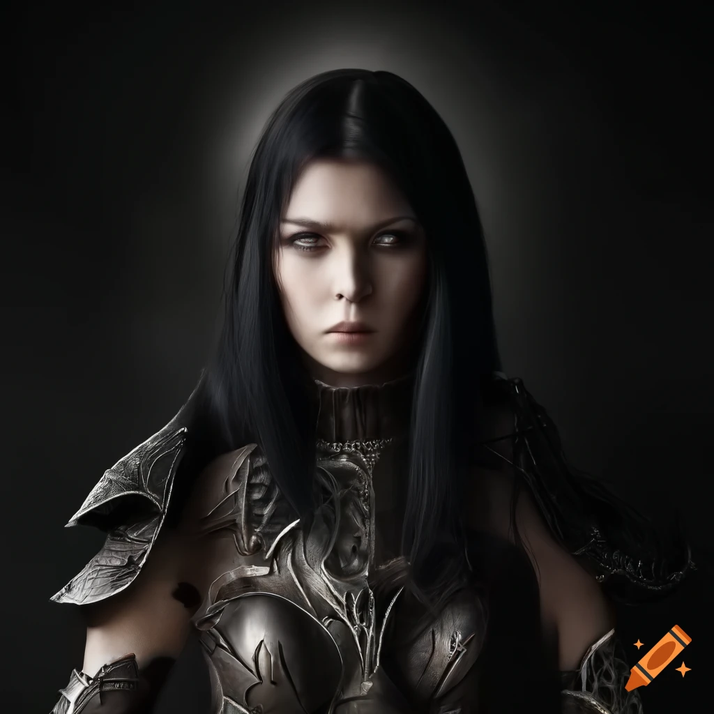 Stunning female warrior in dragon armor on Craiyon