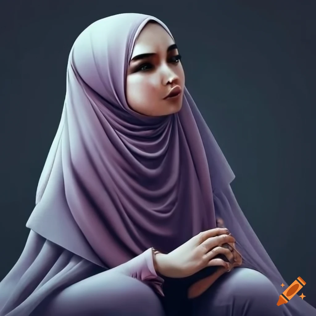 woman sitting in hijab