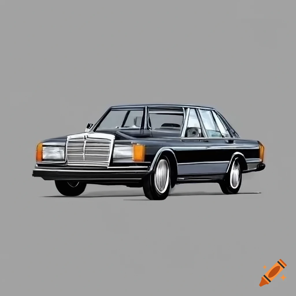 Cartoon style mercedes-benz 190 e with cream color and meister s1