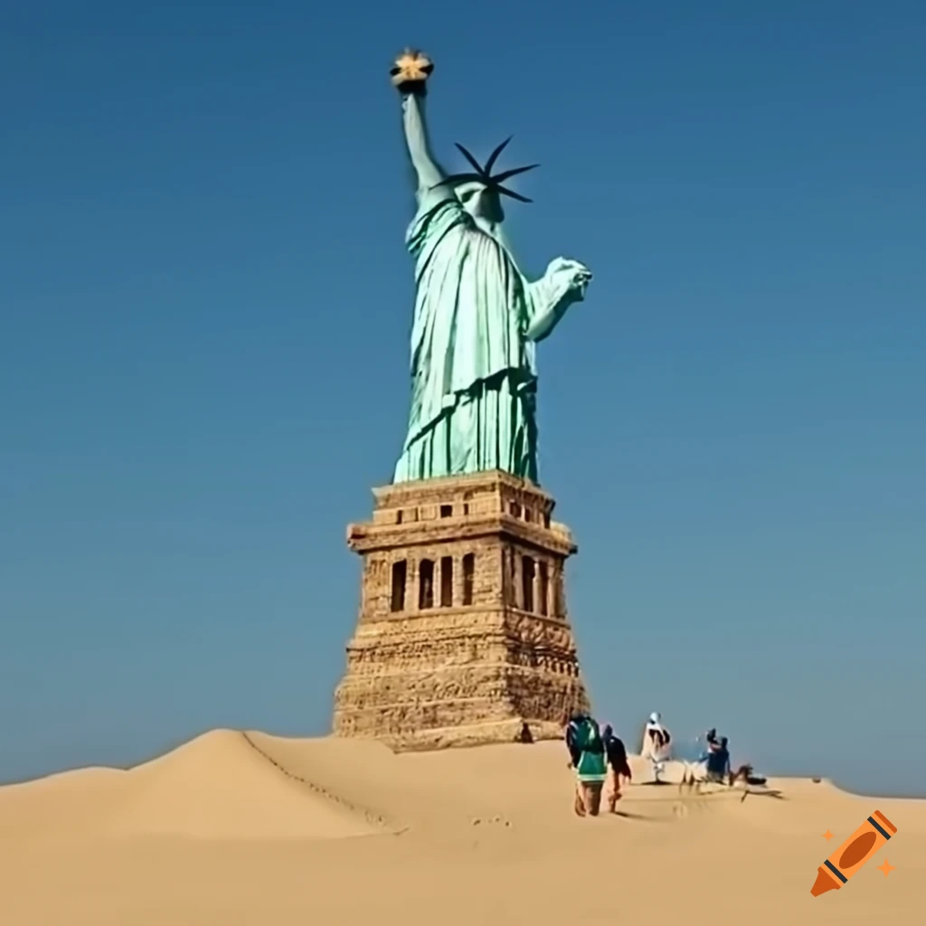 Statue of Liberty in a desert