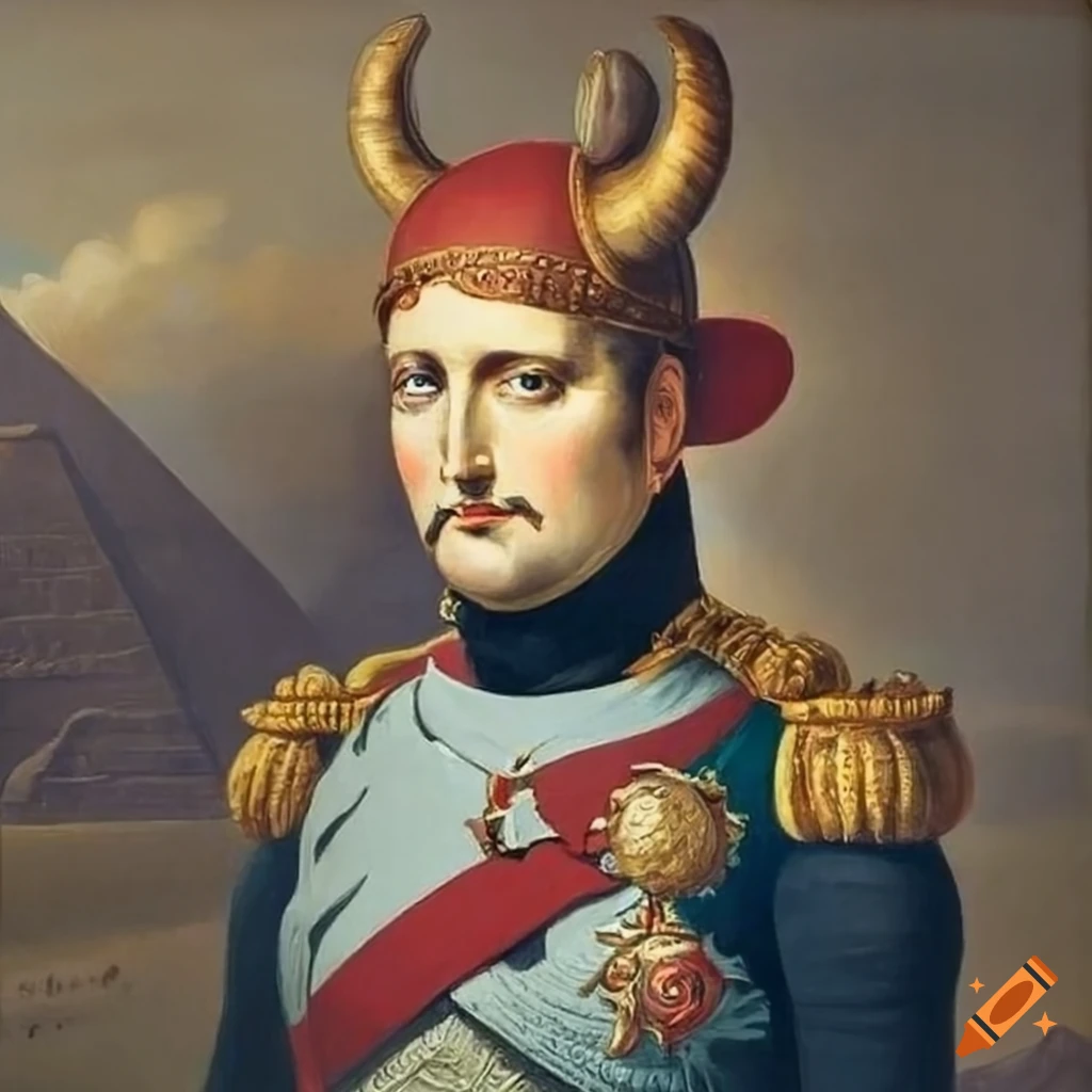 Painting of napoleon bonaparte in front of the pyramids