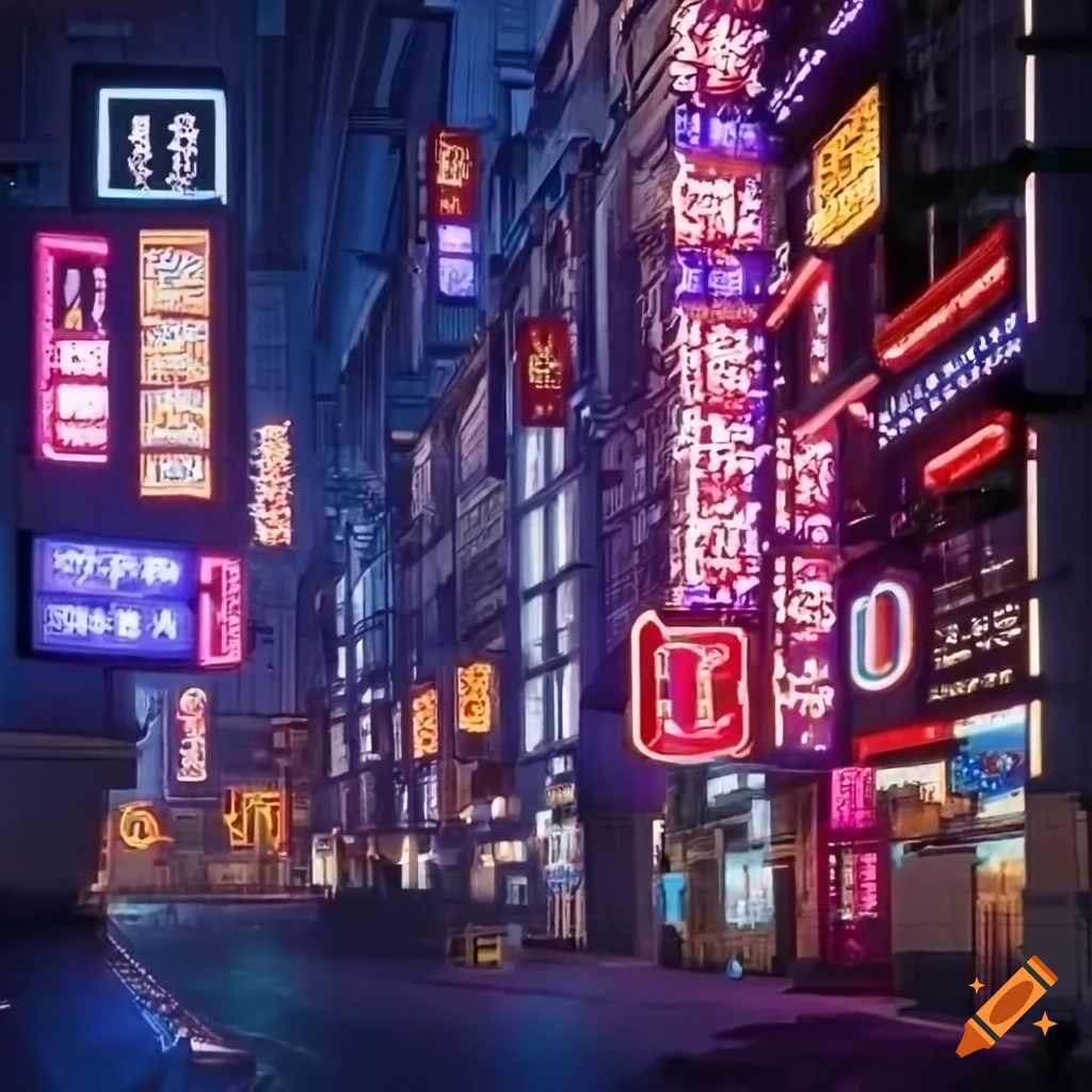 night view of a vibrant Chinese cityscape