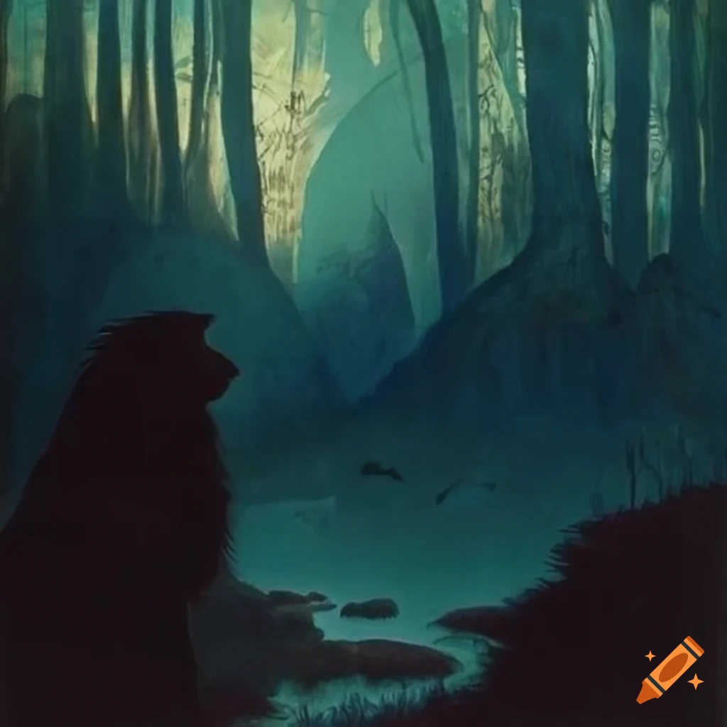 Colorful fantasy artwork of a jungle landscape on Craiyon