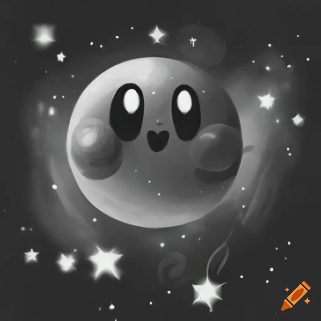 A luma from mario galaxy in a forest at night on Craiyon