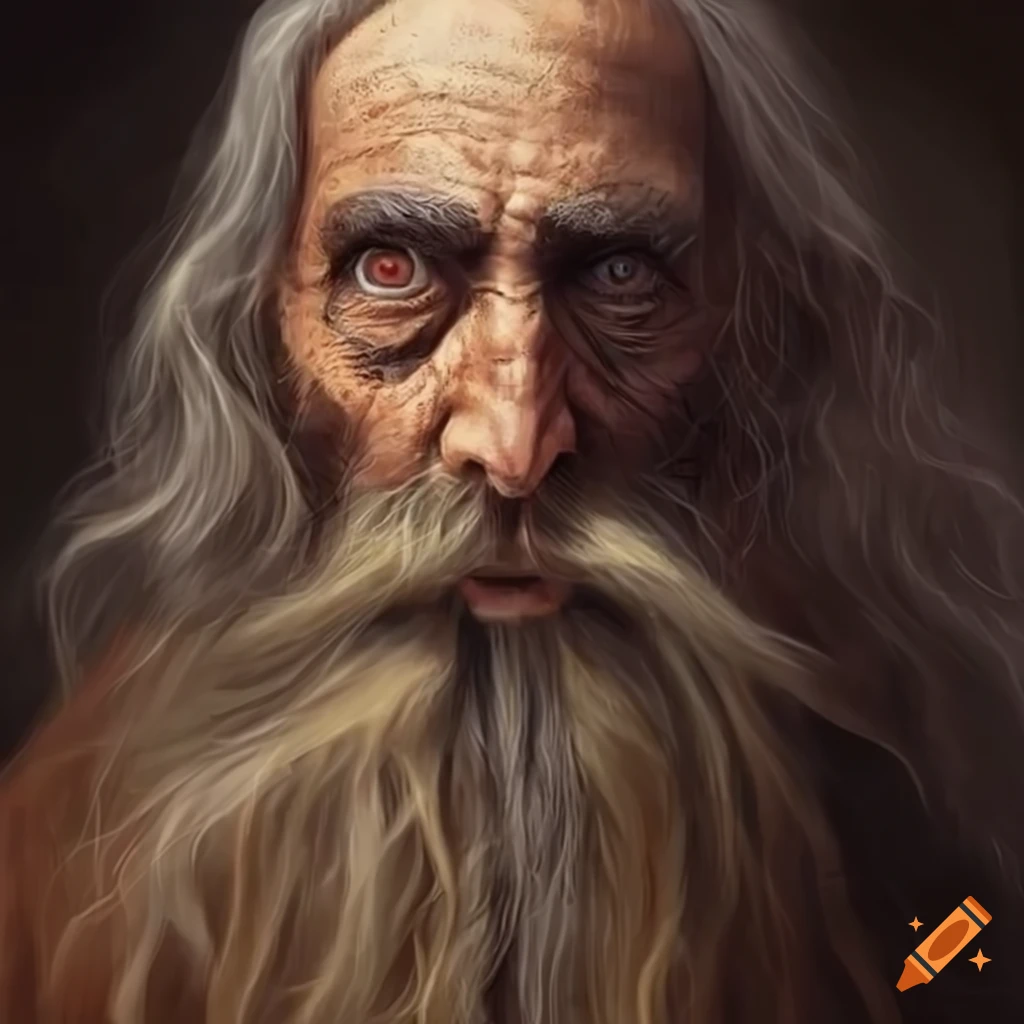 hyperrealistic painting of an evil wizard