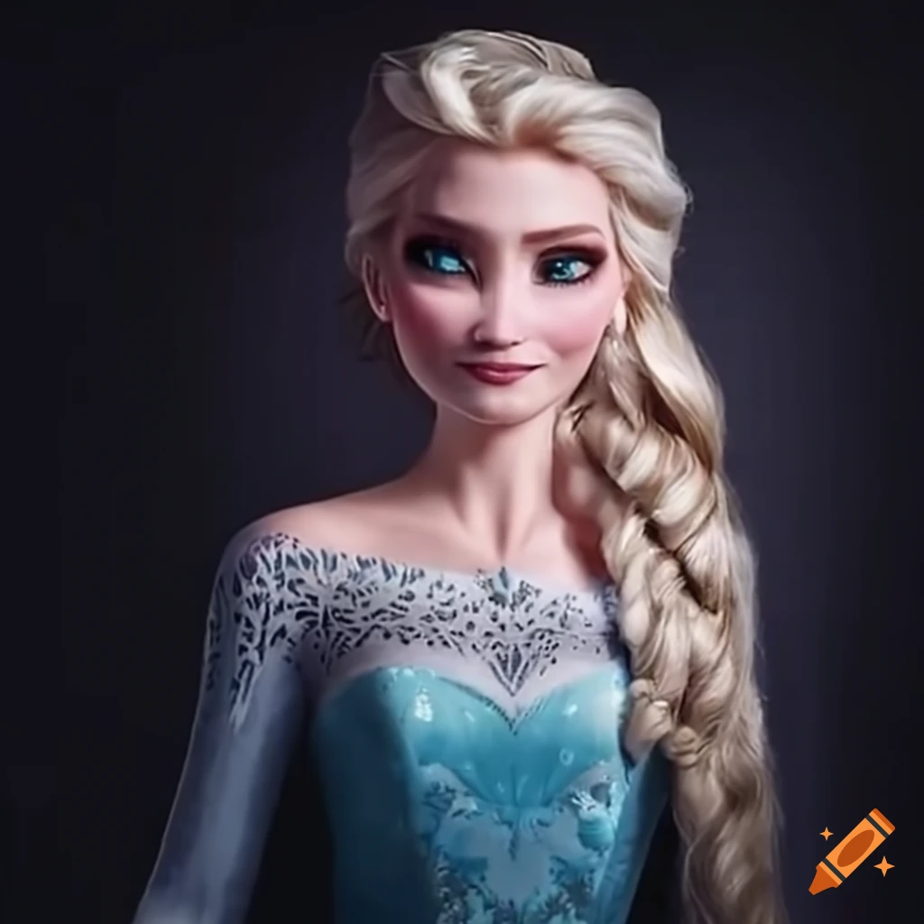 Idina menzel as elsa in a live-action adaptation on Craiyon