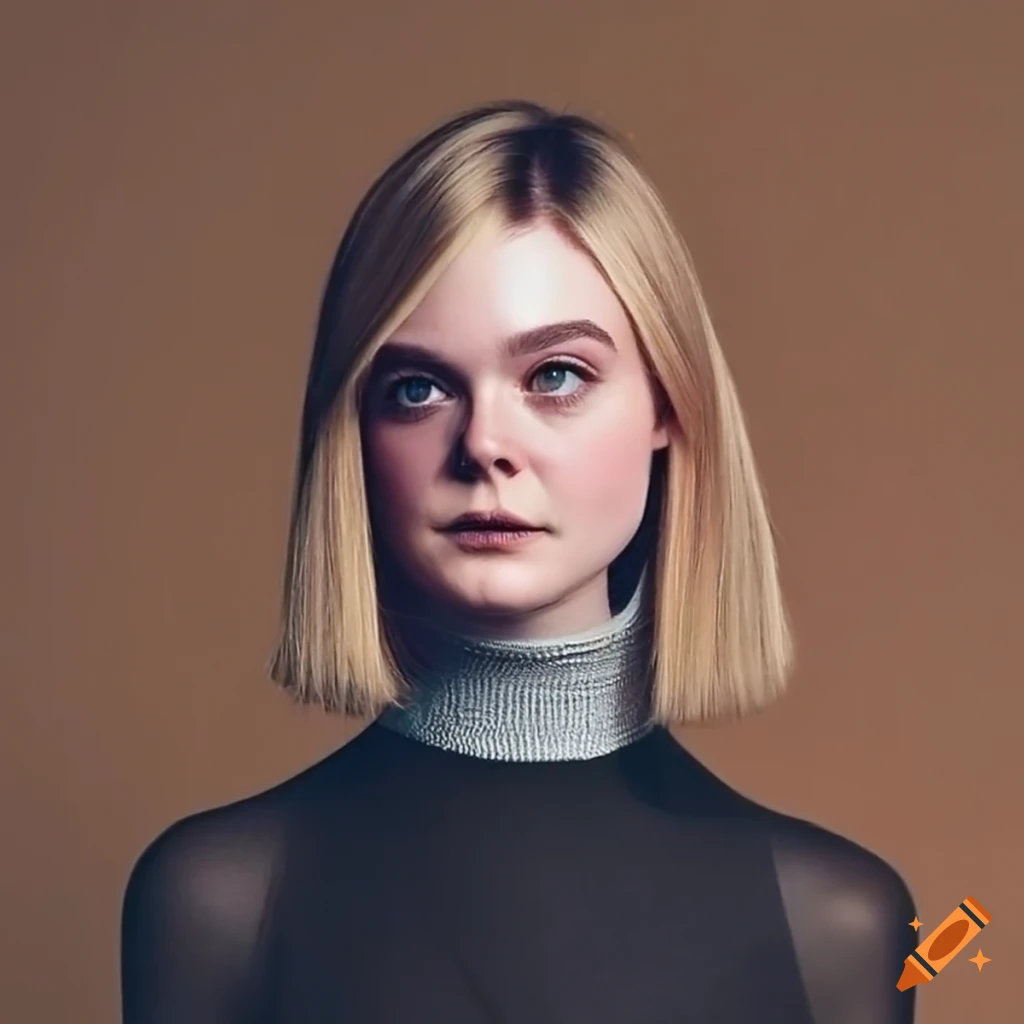 elle-fanning-with-a-straight-bob-haircut-on-craiyon