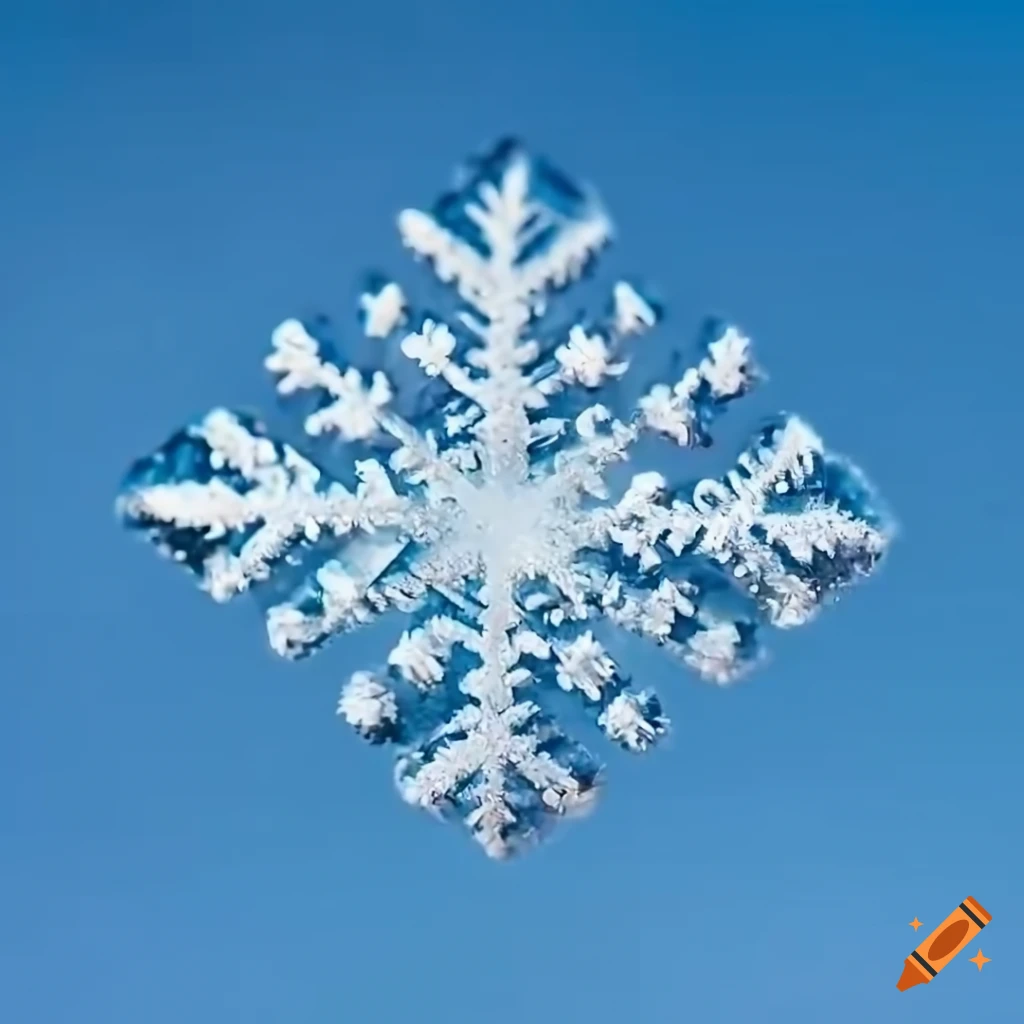 macro photo of a falling snowflake