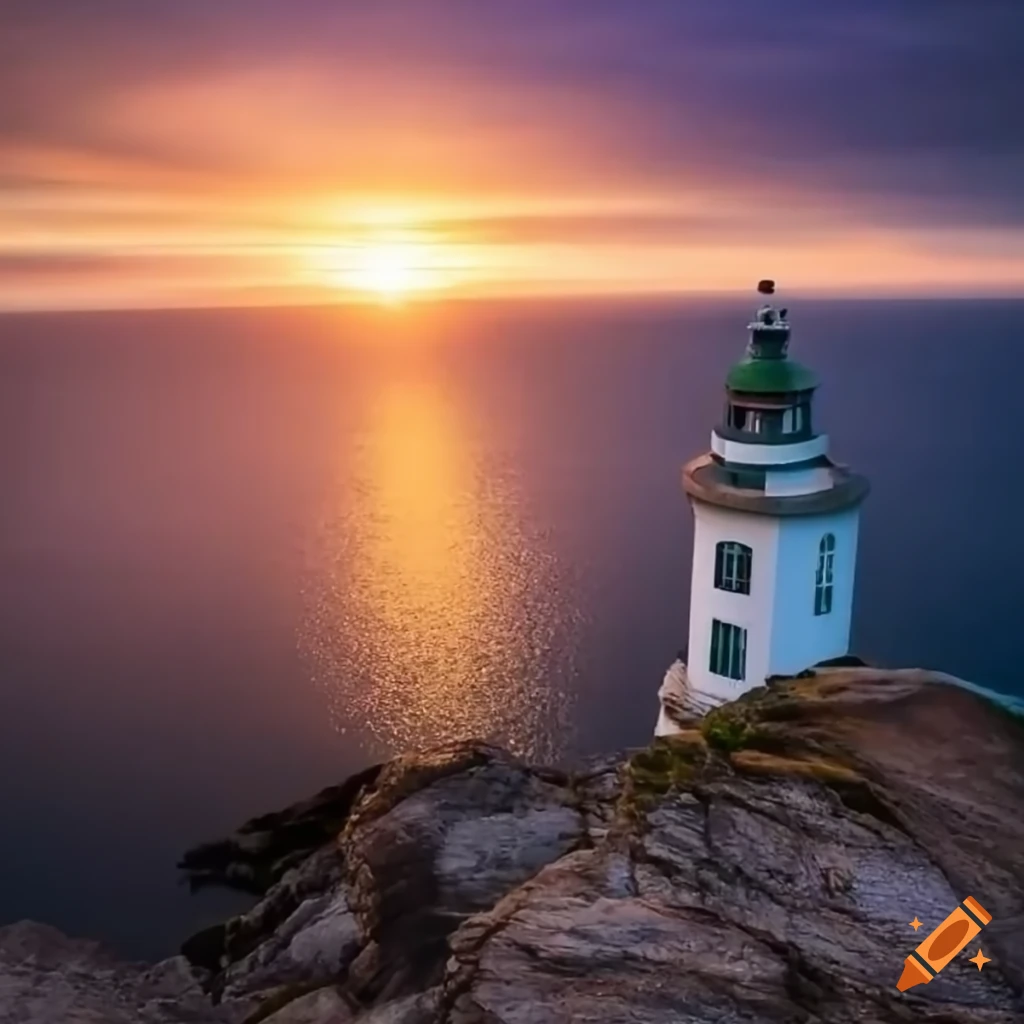 at sunset, hiker arriving at Finisterre lighthouse