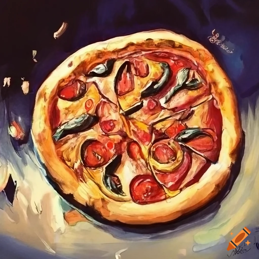 Cute Drawing Of A Pizza On Craiyon