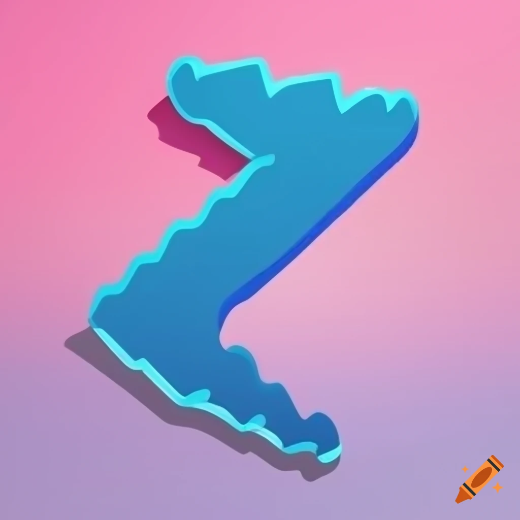 Blue and pink zig zag brand icon