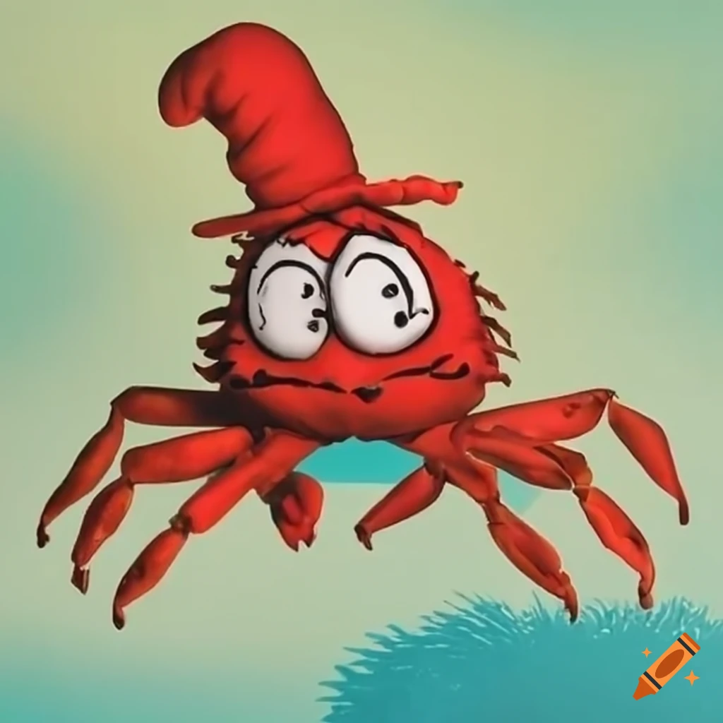 crab illustration with Dr. Seuss inspiration