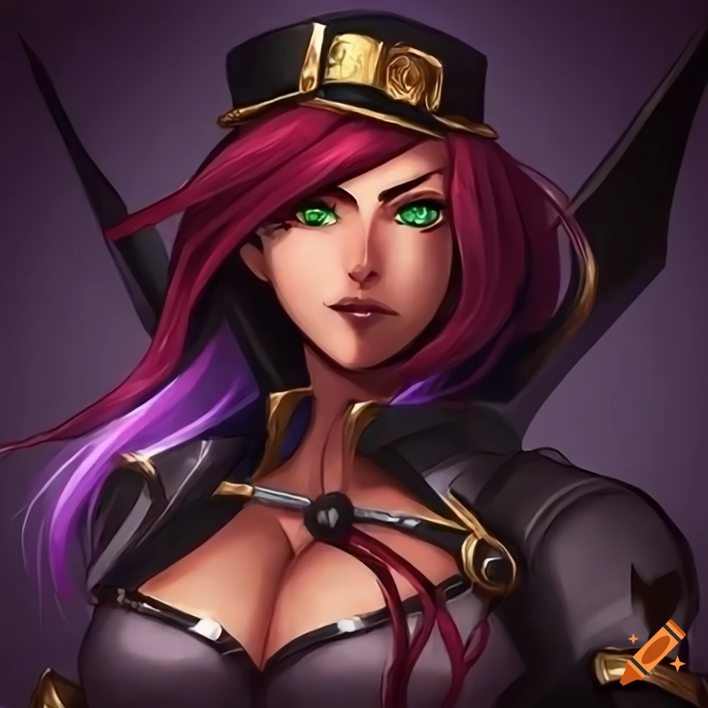 Katarina from League of Legends wearing Jotaro hat