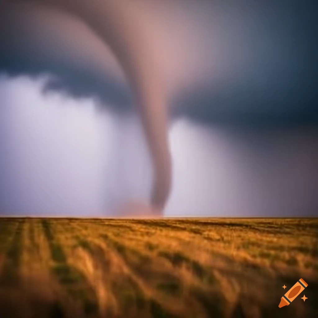 image of a tornado over an open field