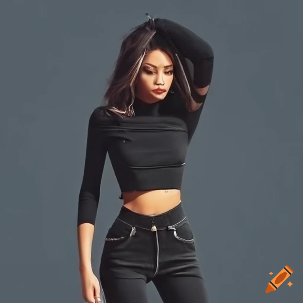 black skinny jeans and crop top outfit