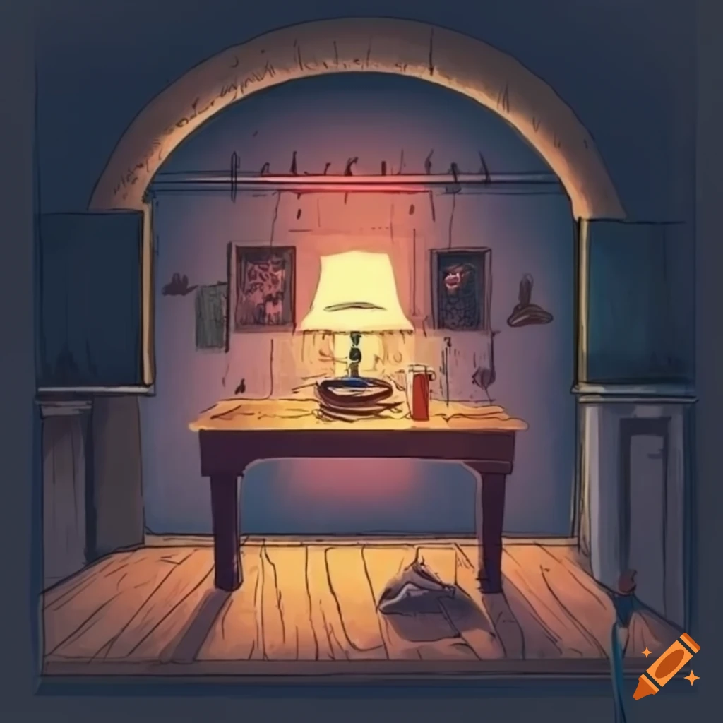 Illustration of a 1920s murder escape room on Craiyon