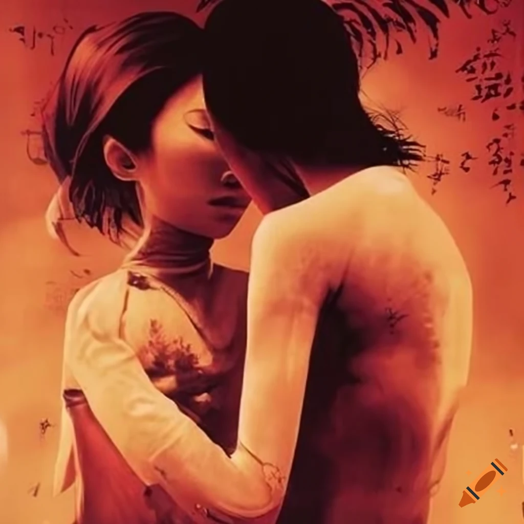 Collage artwork combining kansuke yamamoto and chinese film still