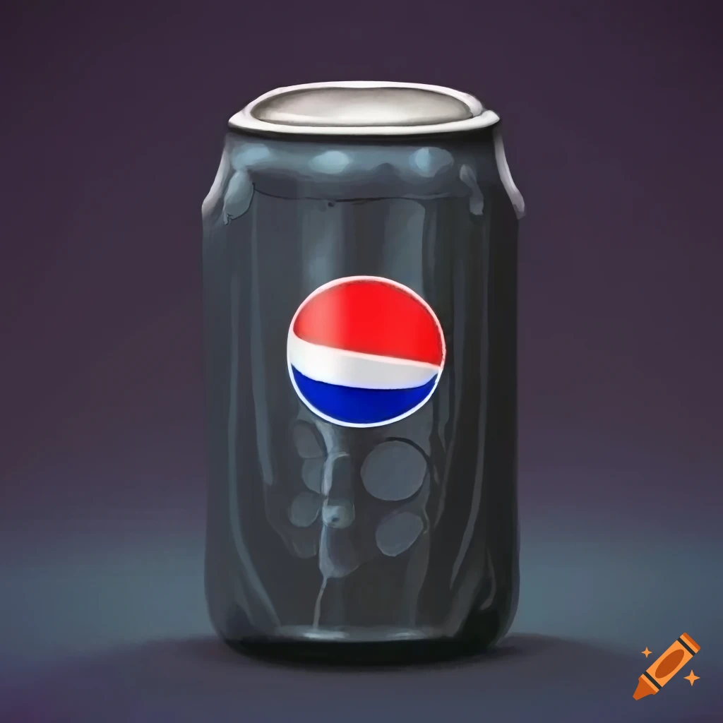 illustration of a vintage black Pepsi soda can