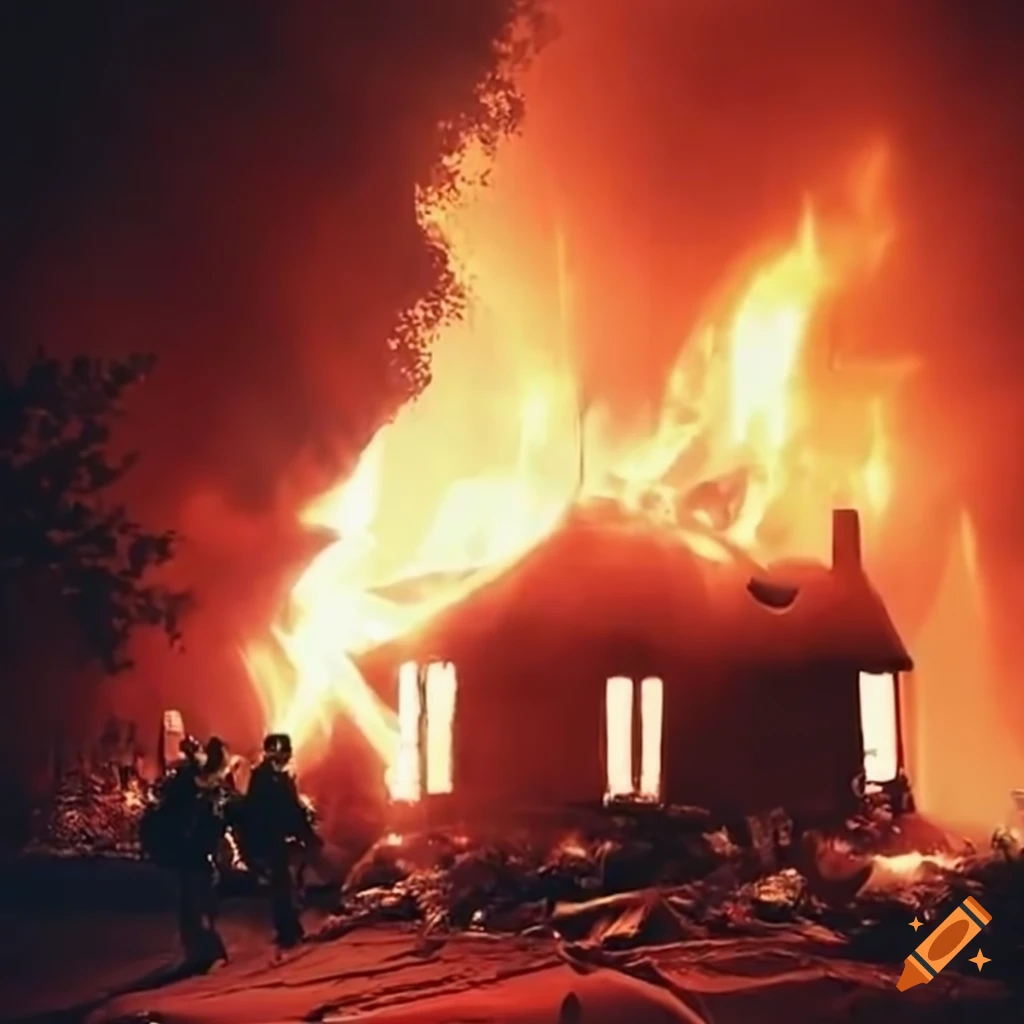 rescue operation at a burning house