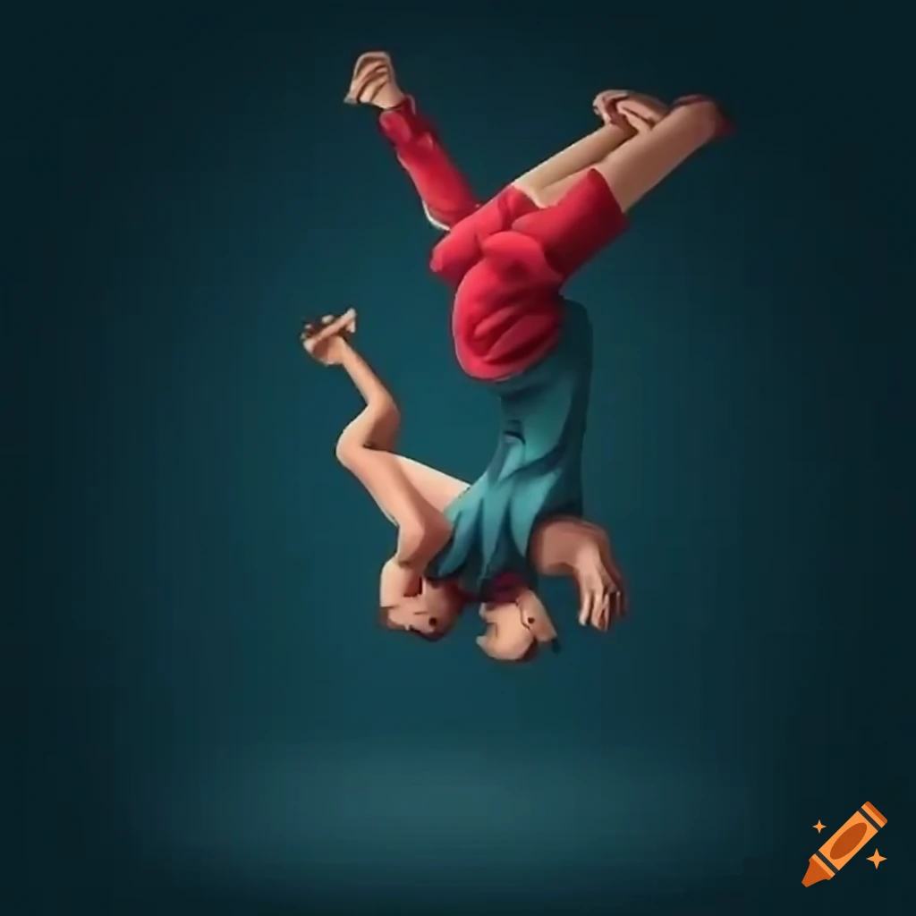 cartoon of a guy doing a backflip