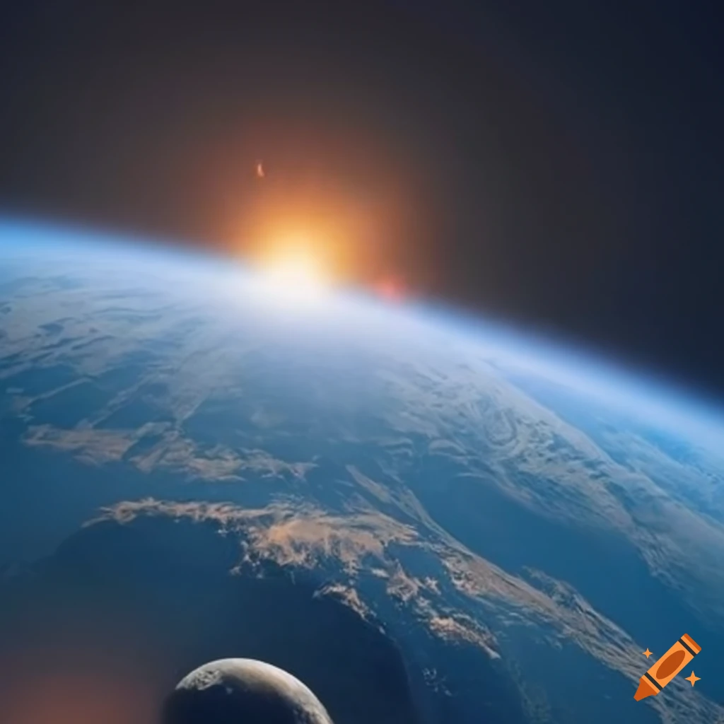 View of the earth from space on Craiyon