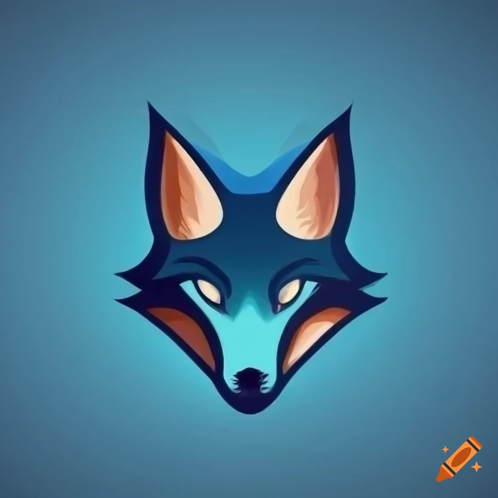 Blue fox logo design on Craiyon