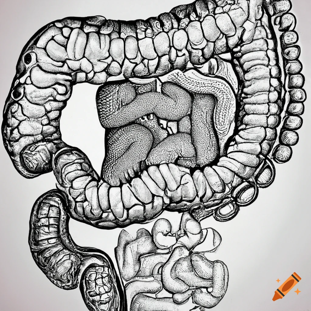 Human digestive system drawing - YouTube