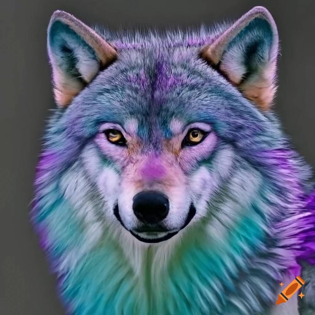 Close-up of a majestic grey wolf