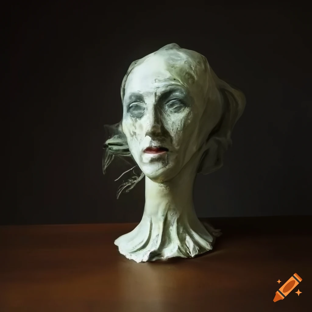 papier mache bust of a phantom ghost