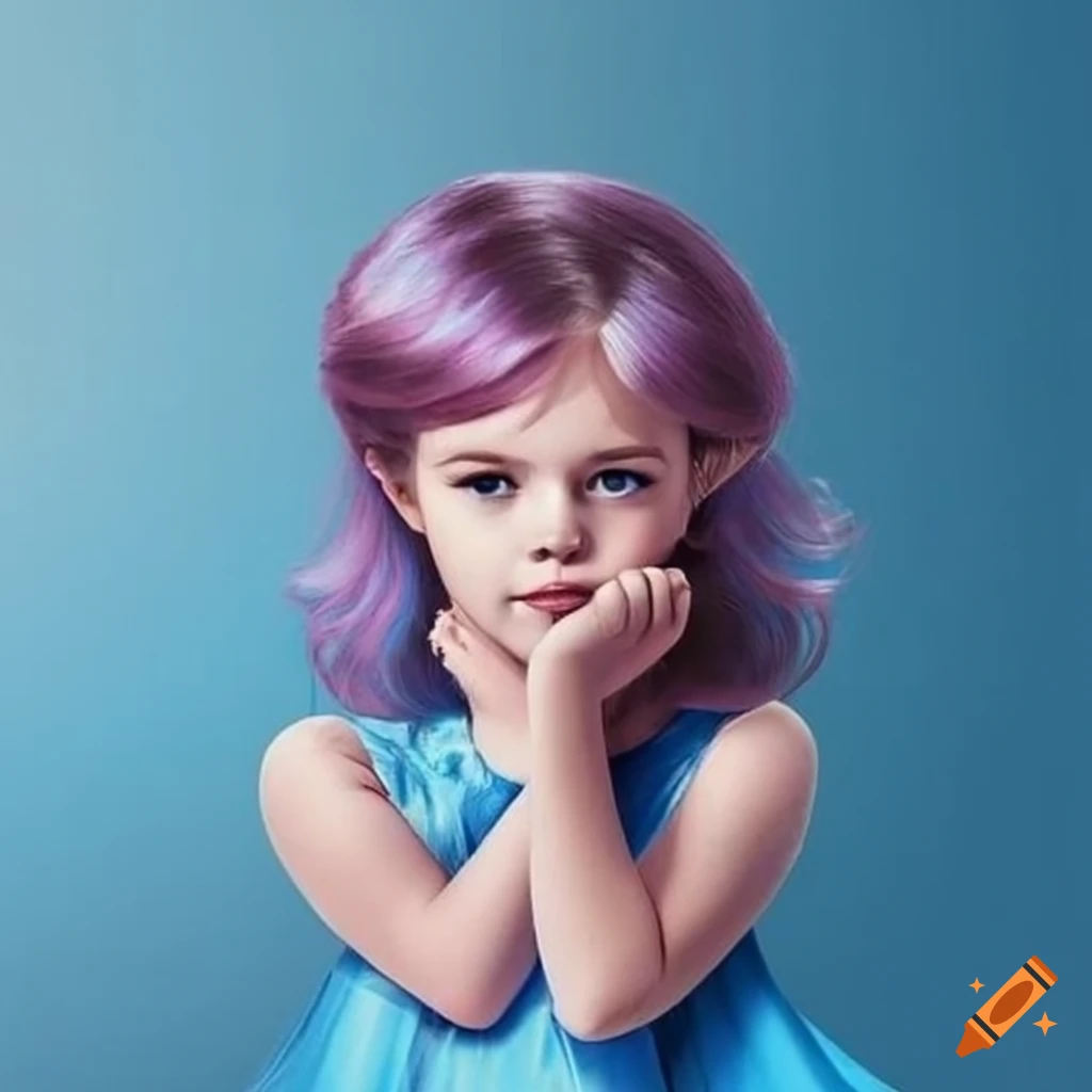  Portrait of a girl with blue hair on Craiyon