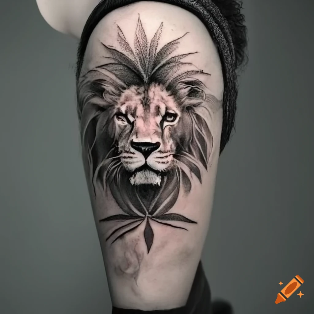 Lion Head Tattoo Woman Stock Illustrations – 165 Lion Head Tattoo Woman  Stock Illustrations, Vectors & Clipart - Dreamstime