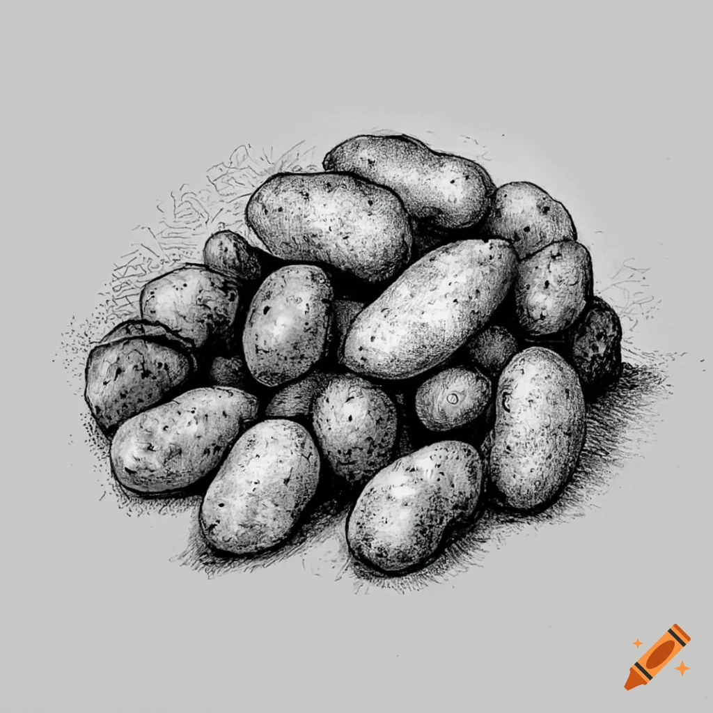 Hand Drawn of Sweet Potato on White Background Drawing by Iam Nee - Pixels