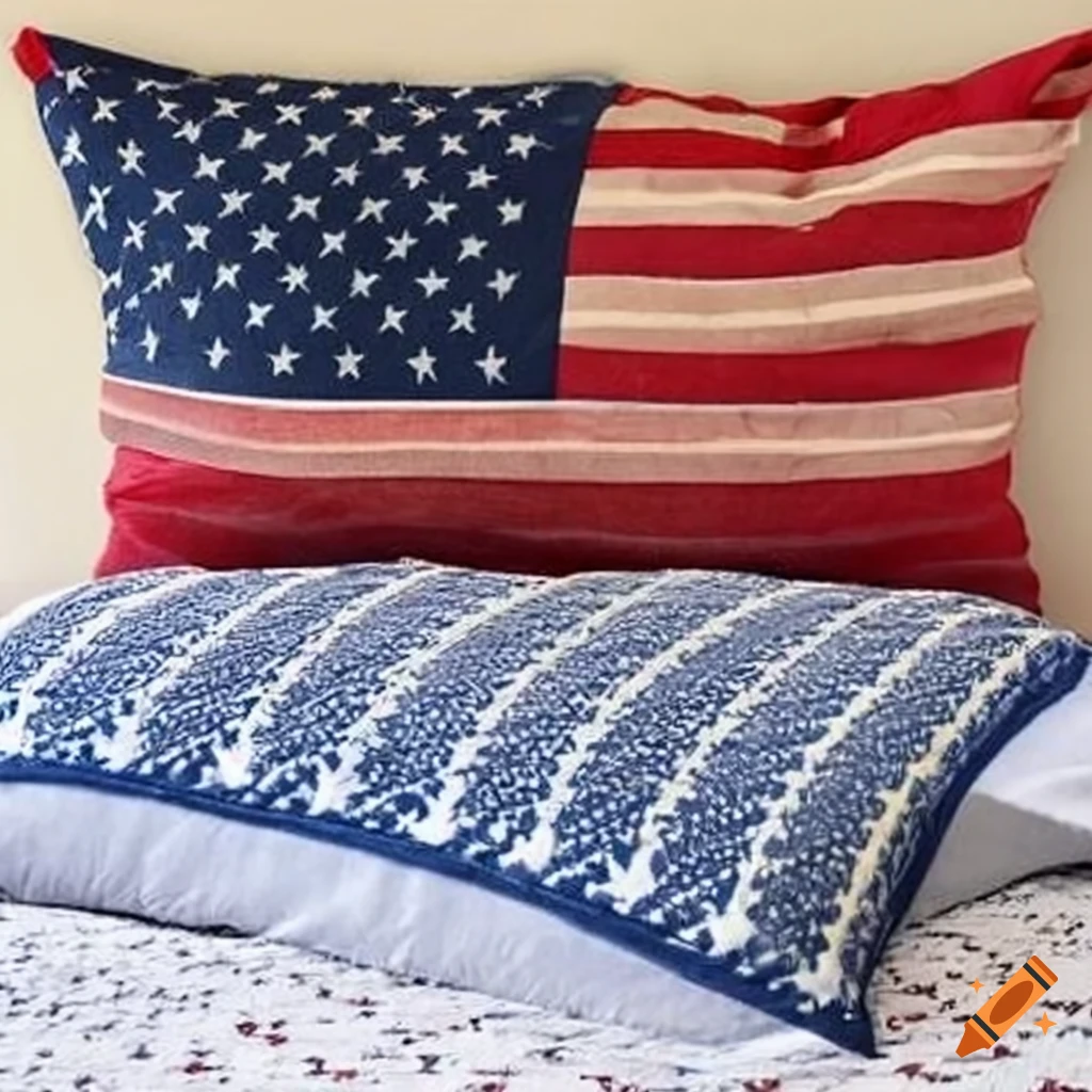 decorative pillow with American flag design