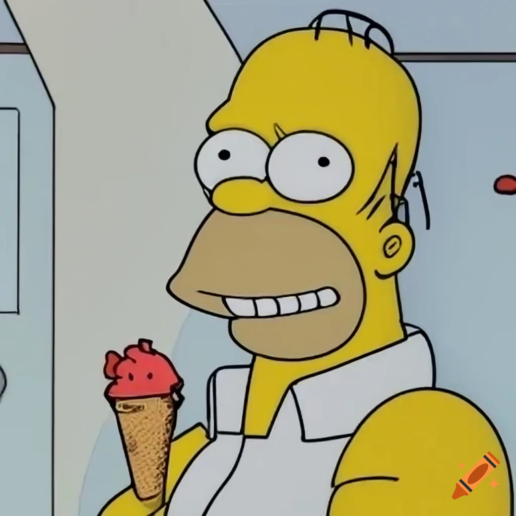 Homer simpson enjoying ice cream