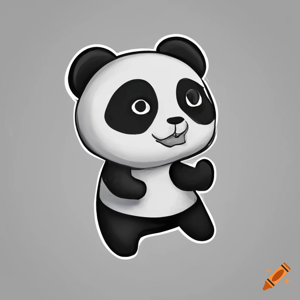 Cute panda waving hand kawaii cartoon vector character. Adorable, happy and  funny animal with hi greeting gesture isolated sticker, patch. Anime baby  panda bear emoji on white background, Stock vector, fotos kawaii
