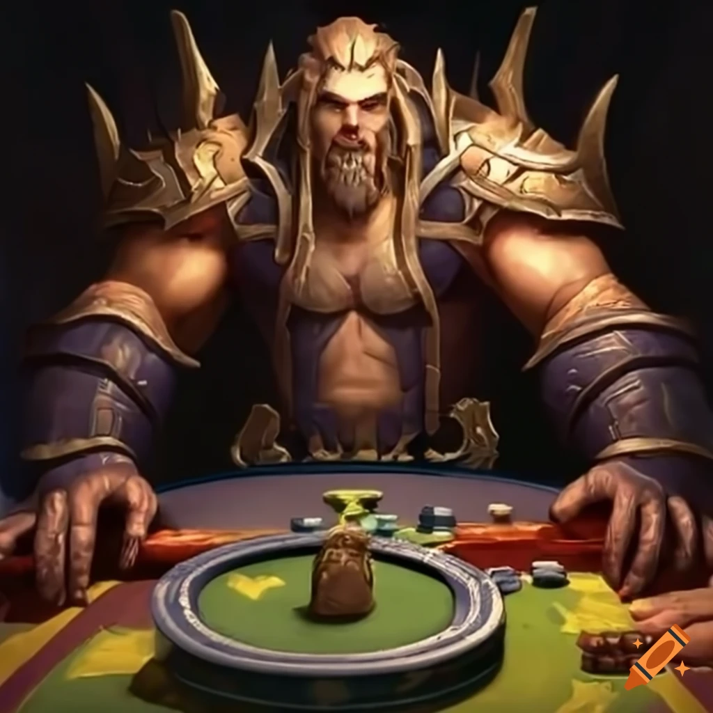 Warcraft characters playing poker