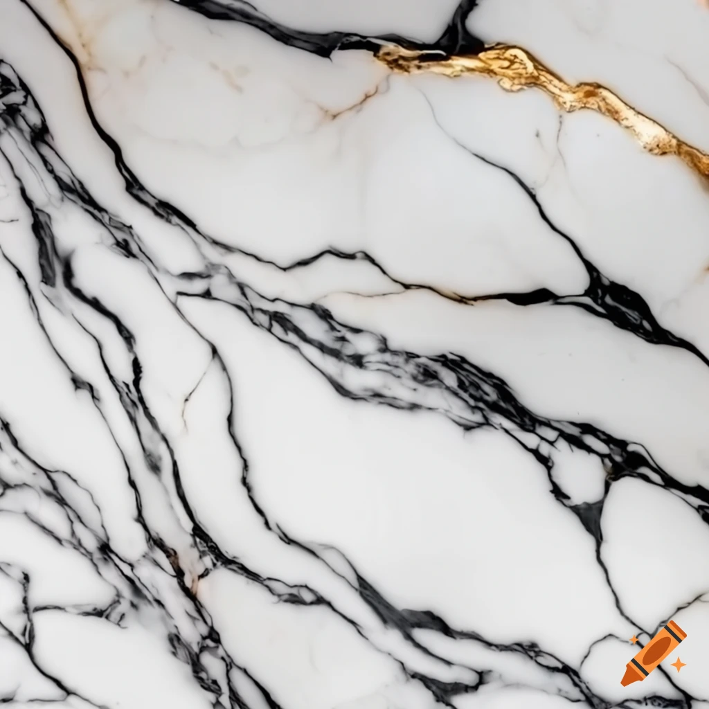 marble decoration in black, white, and gold