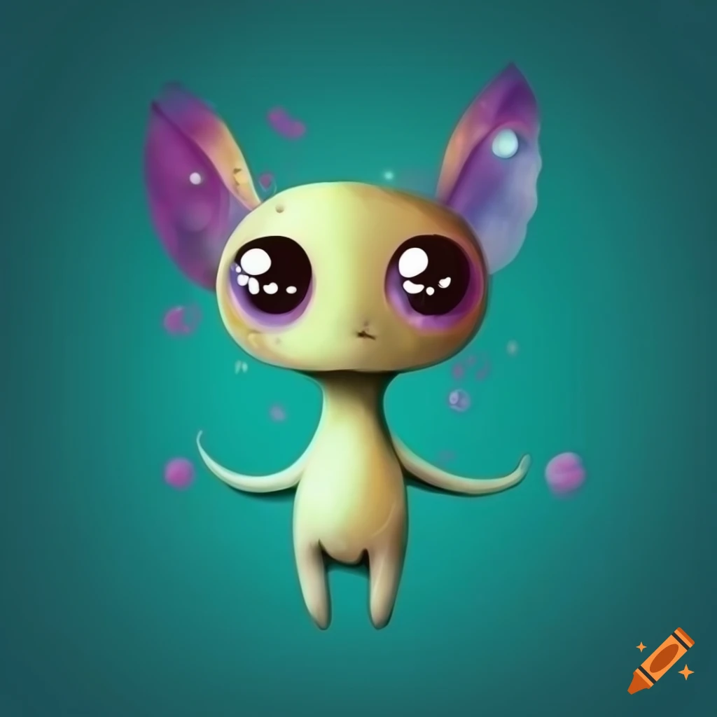 cute and adorable cartoon creature on a plain background