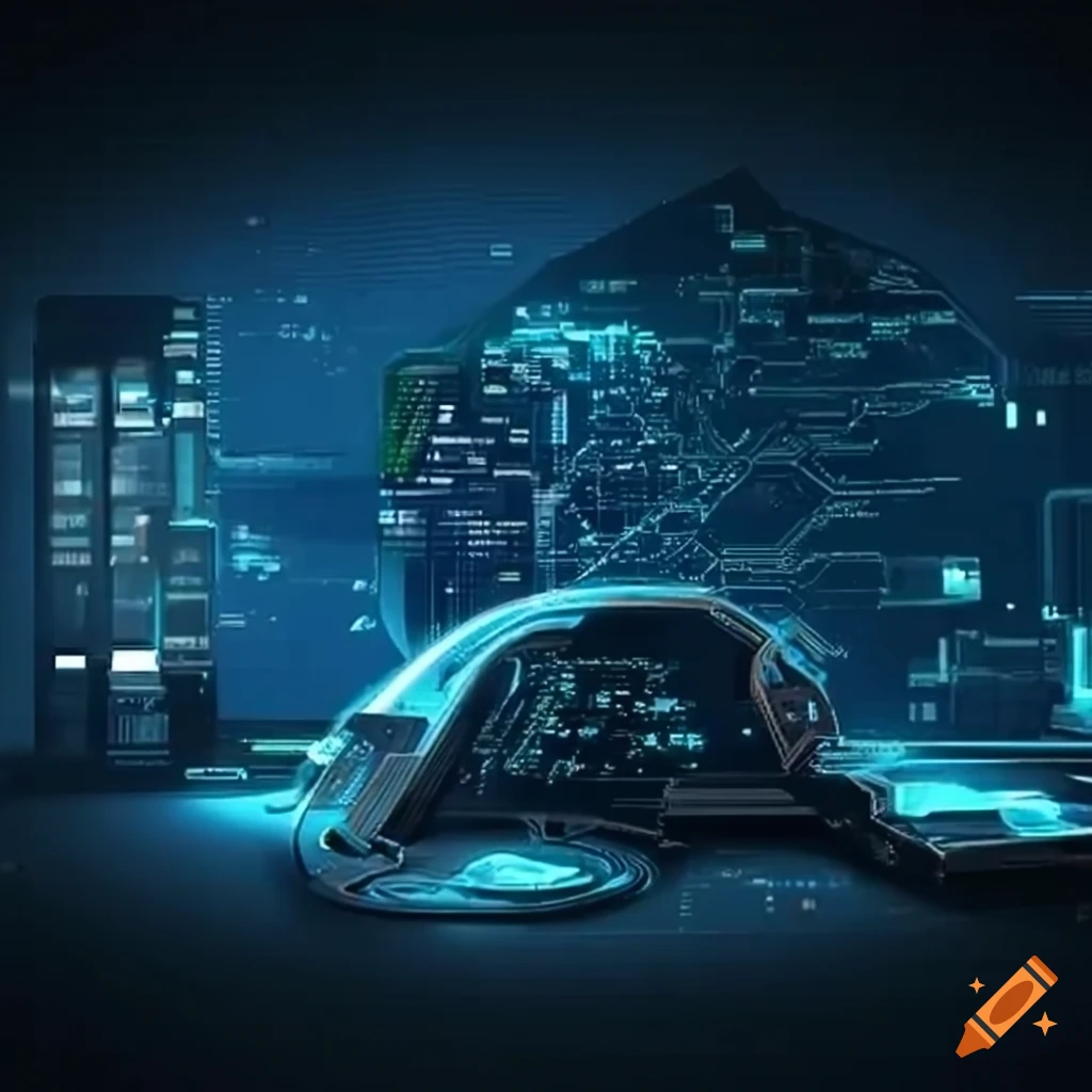 Futuristic user interfaces with dynamic graphs and charts on Craiyon