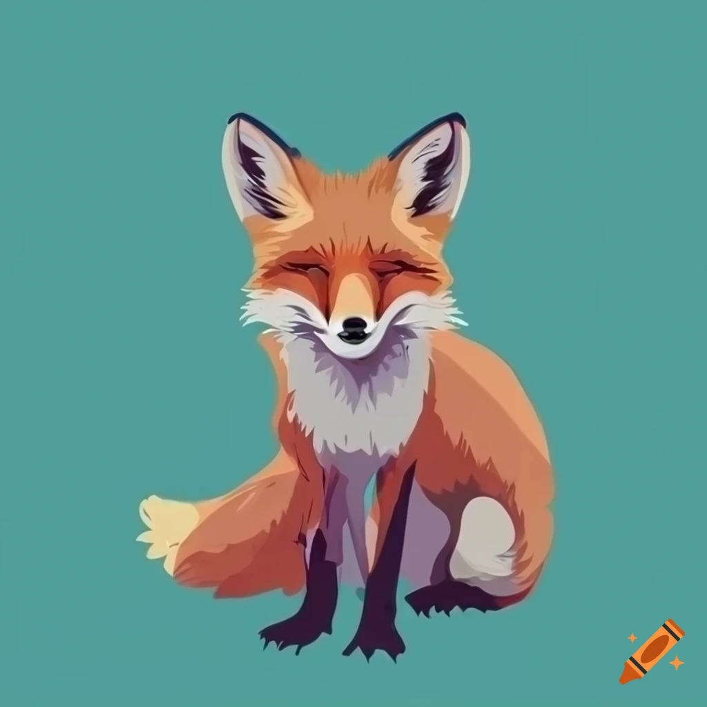 fox on a turquoise background