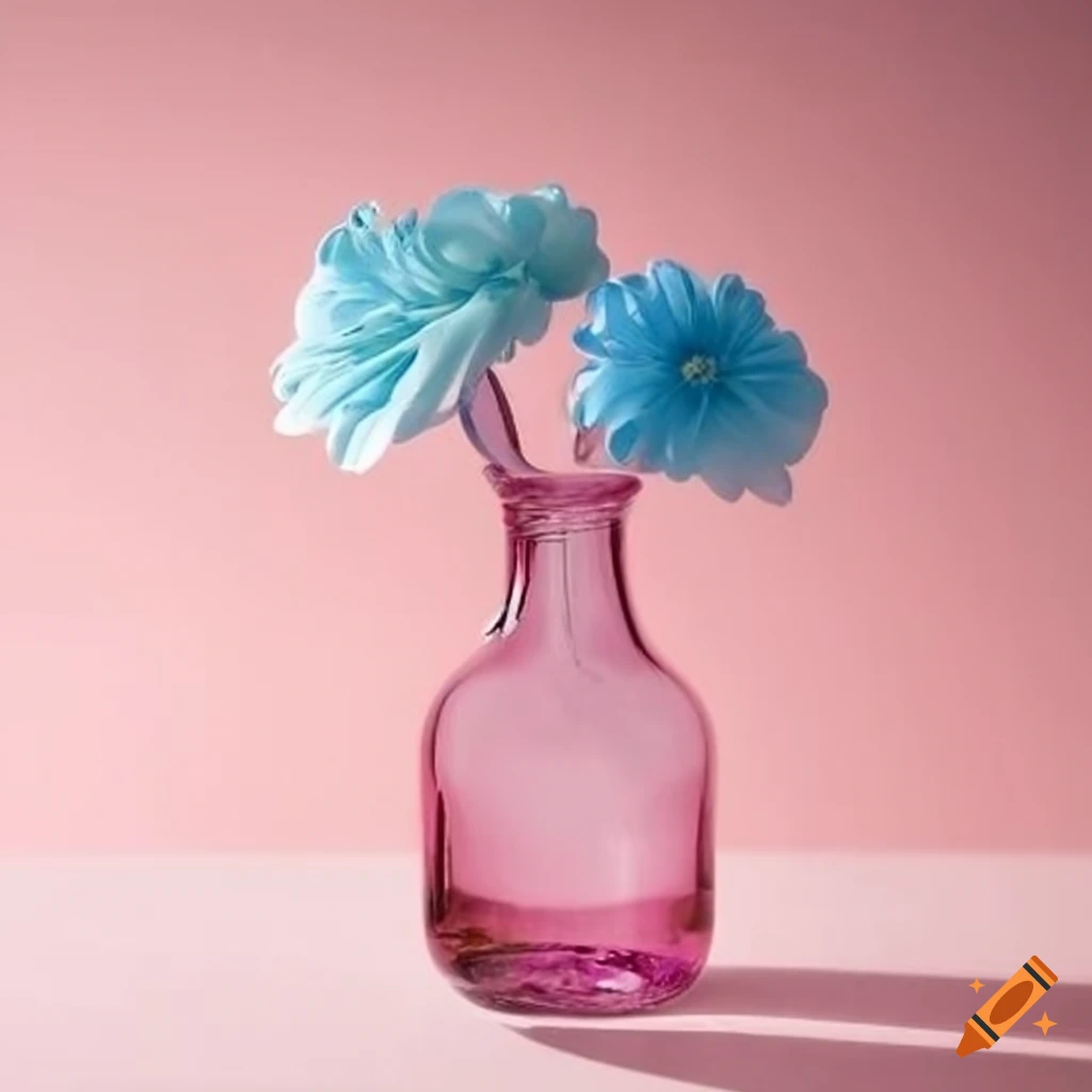 Vase with colorful flowers in a glass bottle on Craiyon