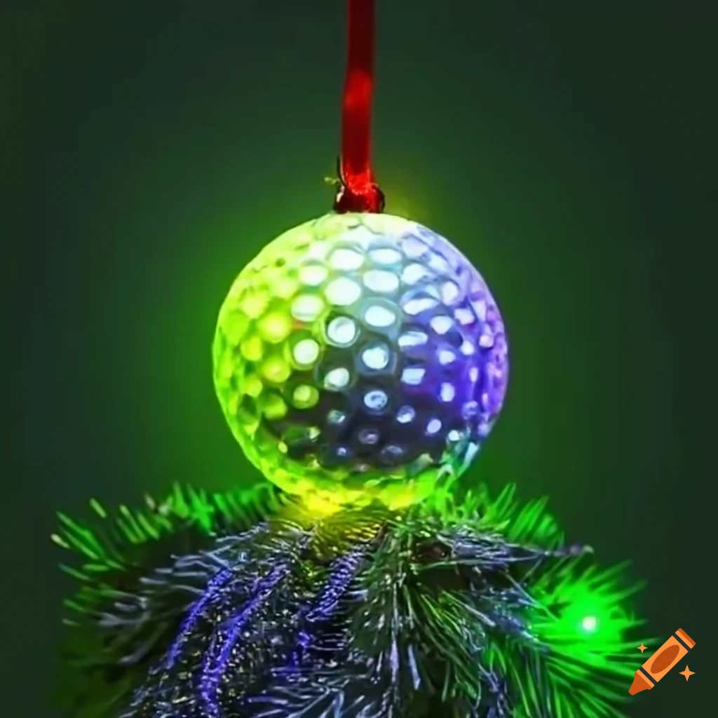 Festive golf ball with glowing lights
