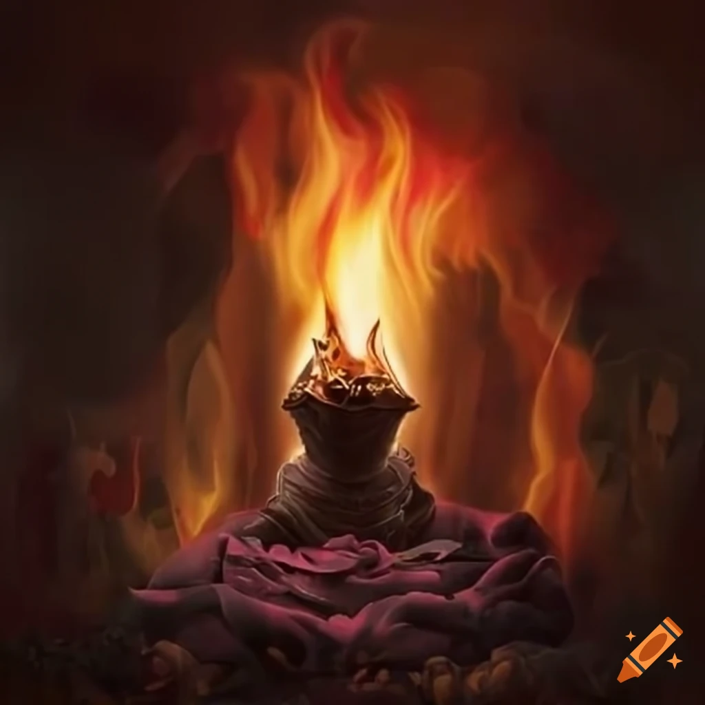 Science Fantasy Funeral Pyre With Burning Roses On Craiyon