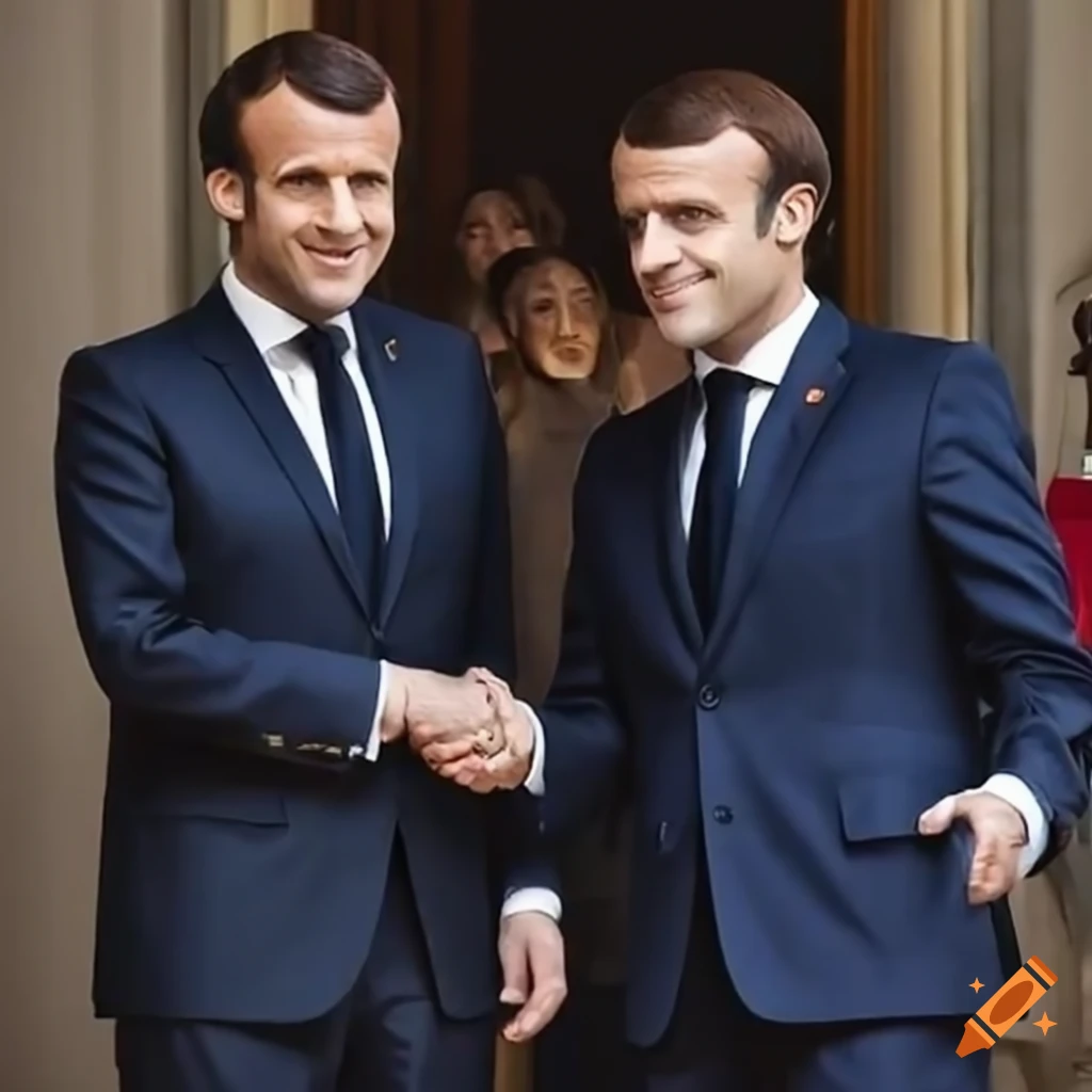Emmanuel Macron wearing a djellaba
