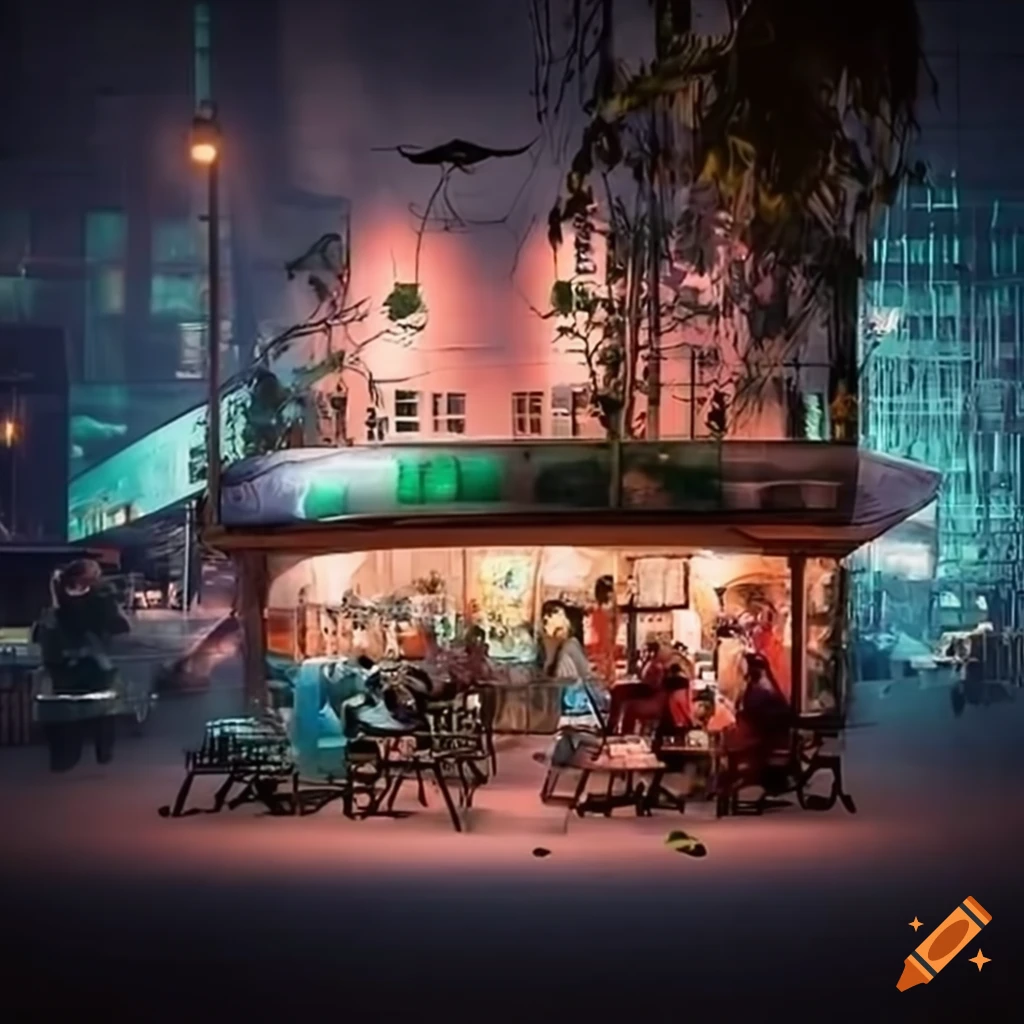 Futuristic pho noodle shop in hanoi