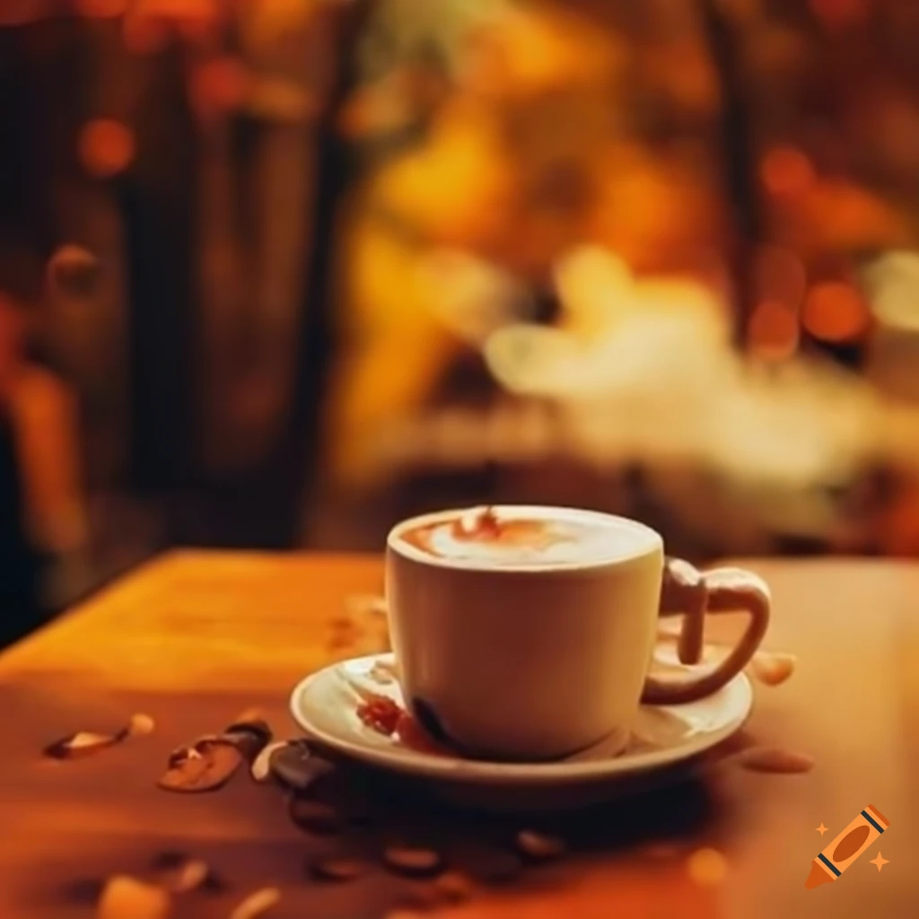 cozy coffee shop during autumn season